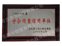 2008年度守合同重信用单位